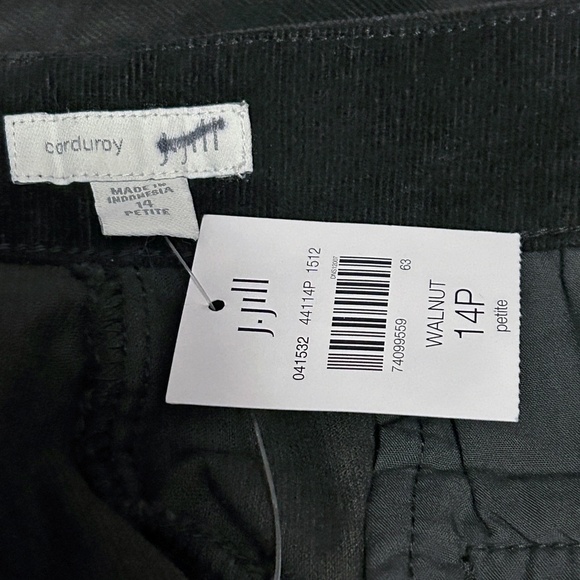 J. Jill Microwale Corduroy pants trousers pockets Dark Brown Walnut High Rise - Picture 8 of 11